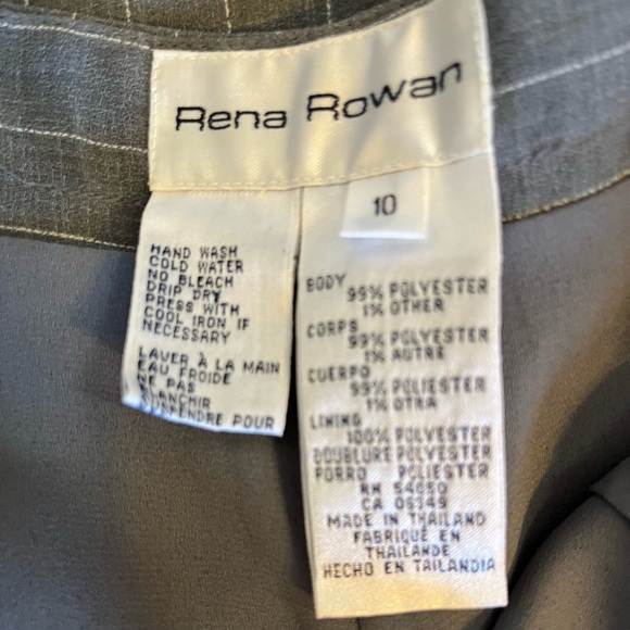 Rena Rowan Gray Striped Trousers, Size 10 - Picture 4 of 4